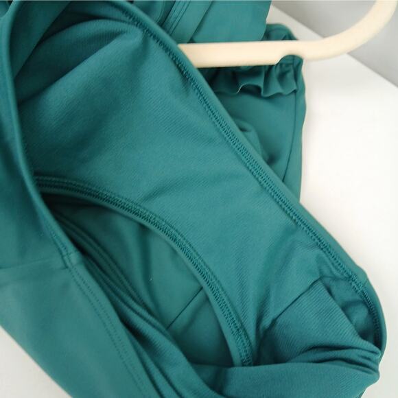 Boden Women's SZ 14 Ruffle Halterneck One Piece Swimsuit Green - Picture 5 of 6